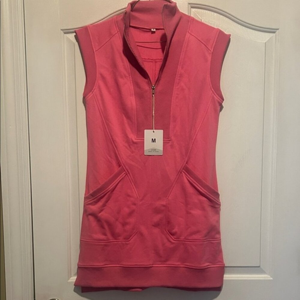 Pink Sleeveless Zip-Up Tunic